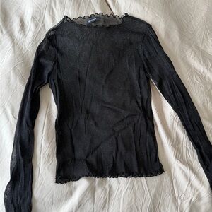 Brandy Melville Black Mesh Top